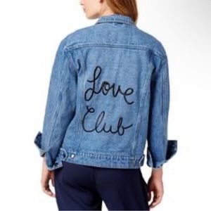 Love Club GXG Girls By Girls Medium Denim Jean Jacket Embroidered